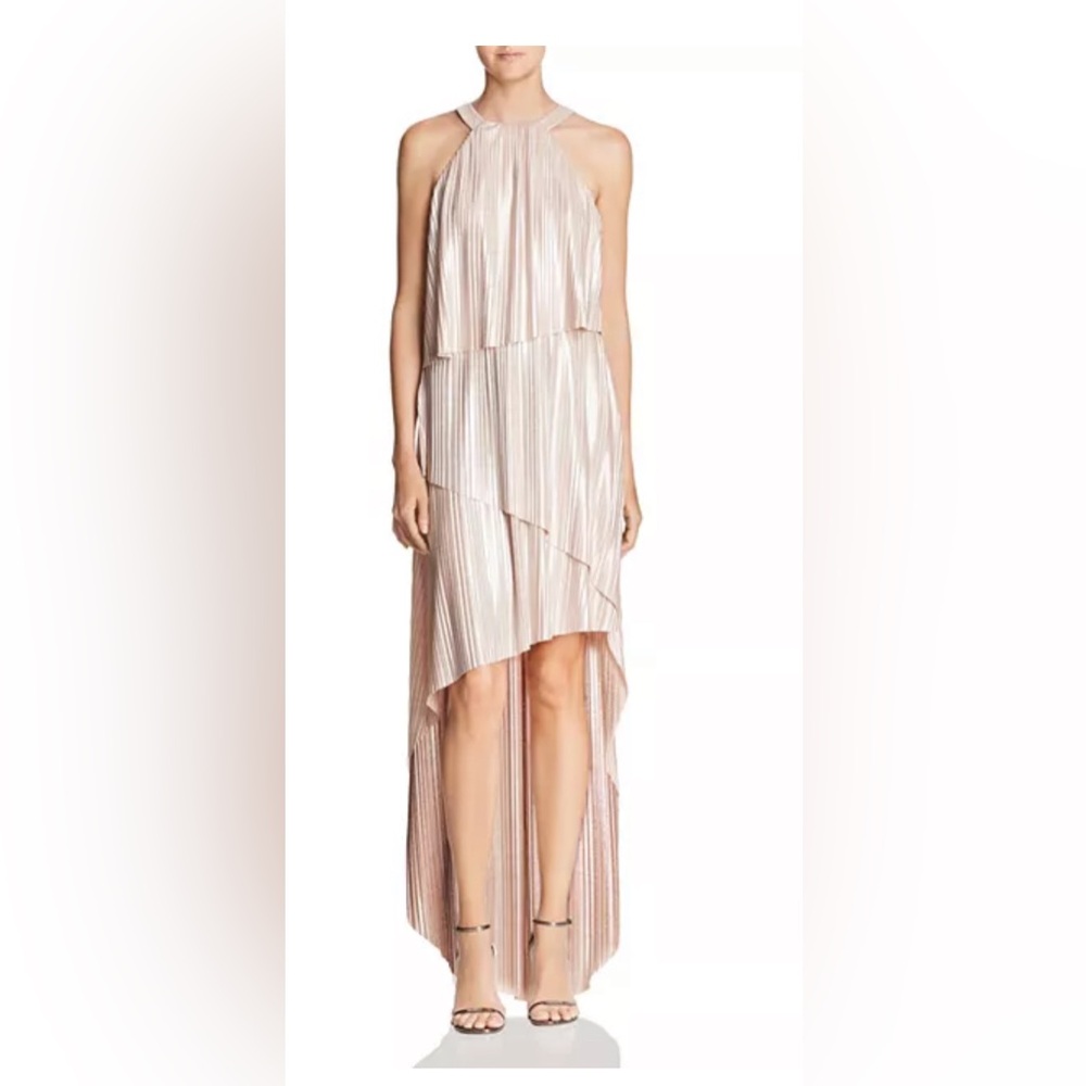 Laundry by Shelli Segal Metallic Pleated Dress *NWOT